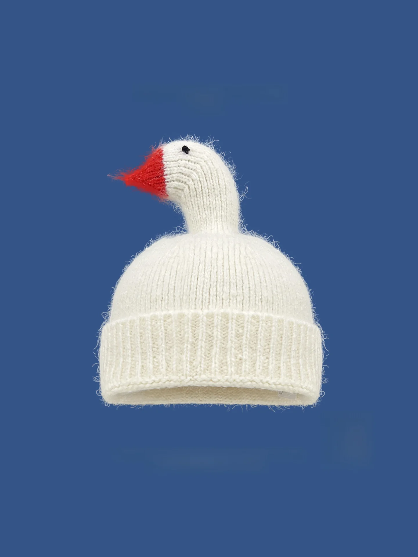 Cute Knitted Hat Female Winter Warm Woolen Cap Student Couple Cartoon Design Mid-Thick Travel Suitable Neutral Style Knit Hat