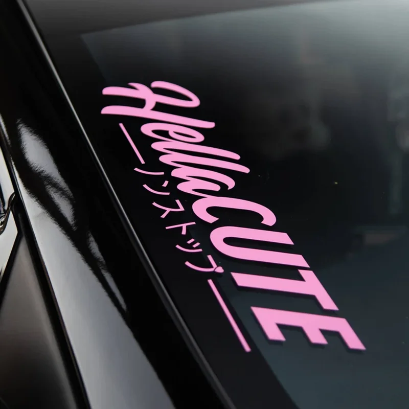 JDM Sticker Hellacute Windshield Banner Car Stickers Decoration Sport Style Exterior Accessories Waterproof Vinyl Decal