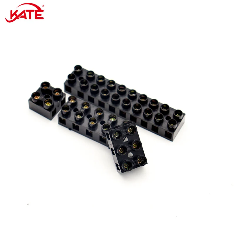 Terminal Block JX5 Wiring Connector 2/3/5/10 Holes 500V 10A 20A 60A Screw Docking Terminal Electrical Connector Brass 20-6 AWG