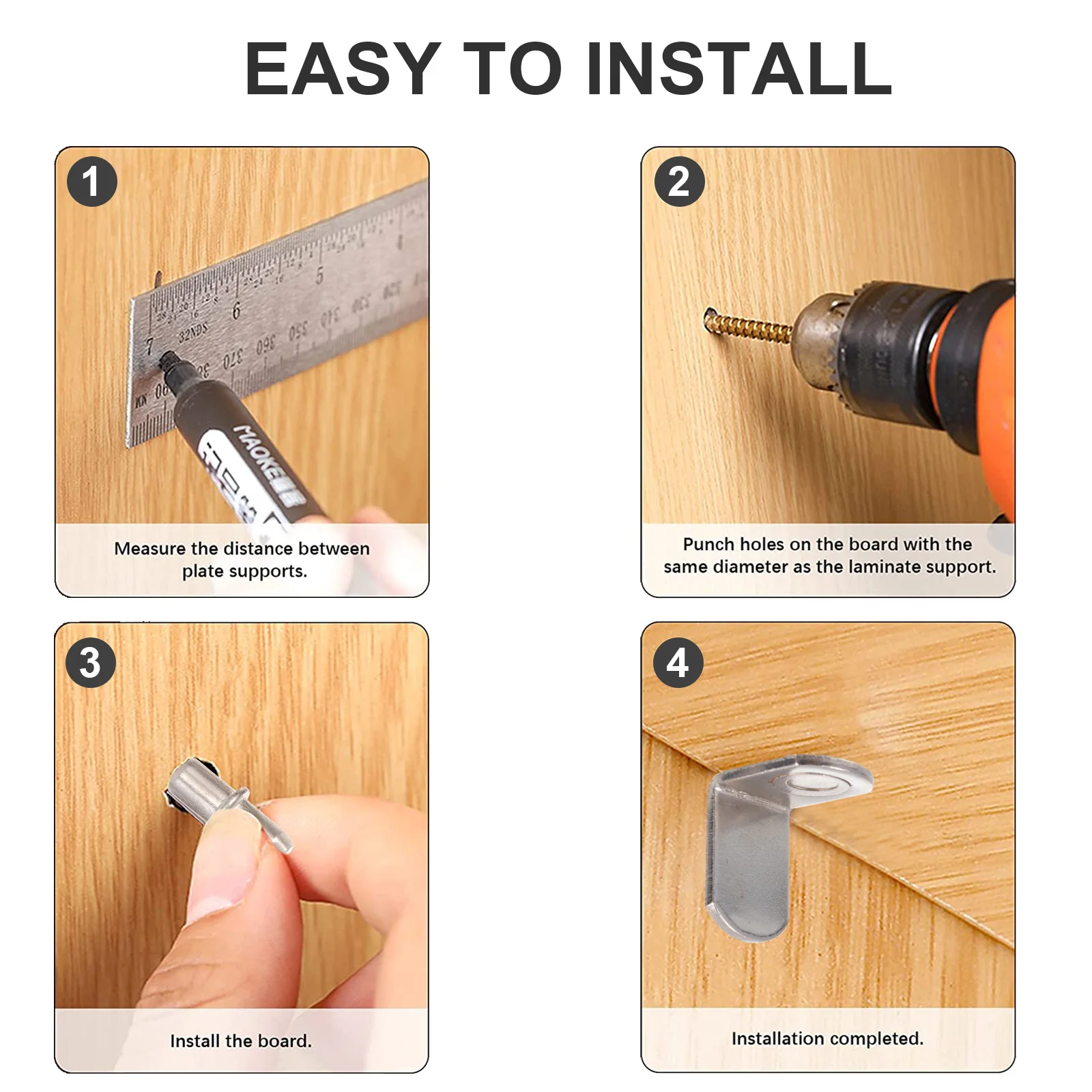 

113Pcs Shelf Support Pegs Nickel Plated Resistant Cabinet Shelf Clips for Wood Shelving Bookcases Wardrobes and