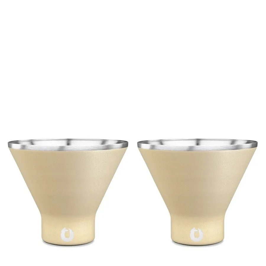 

Stainless Steel Martini Glass Set of 2 Light Gold