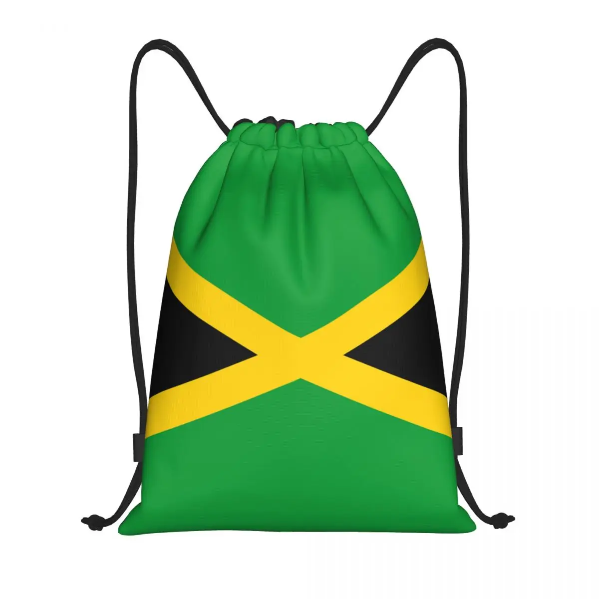 Jamaica Flag Drawstring Backpack Sports Gym Sackpack String Bag for Hiking