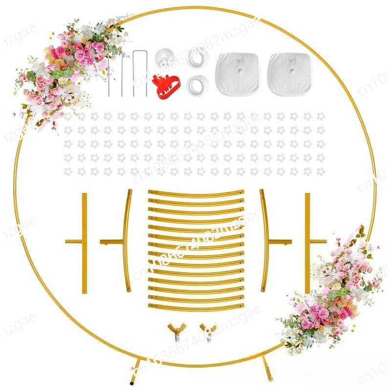 Wrought iron round arch wedding props balloon arch bracket wedding background decoration buckle style