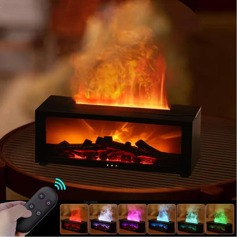 

Flame air humidifier speaker fireplace aromatherapy essential oil diffuser color, with timer remote control, suitable for home