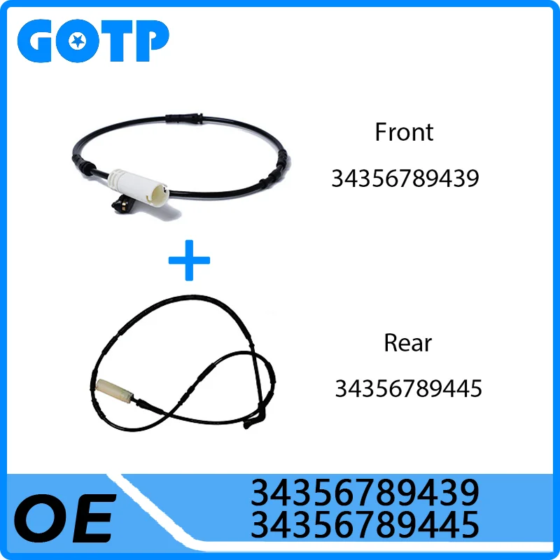 

GOTP Front Rear Axle Brake Pad Wear Sensor #34356789439 34356789445 For BMW 1 3 Series E90 E91 E87 E92 E93 E81 320i 325i 330i