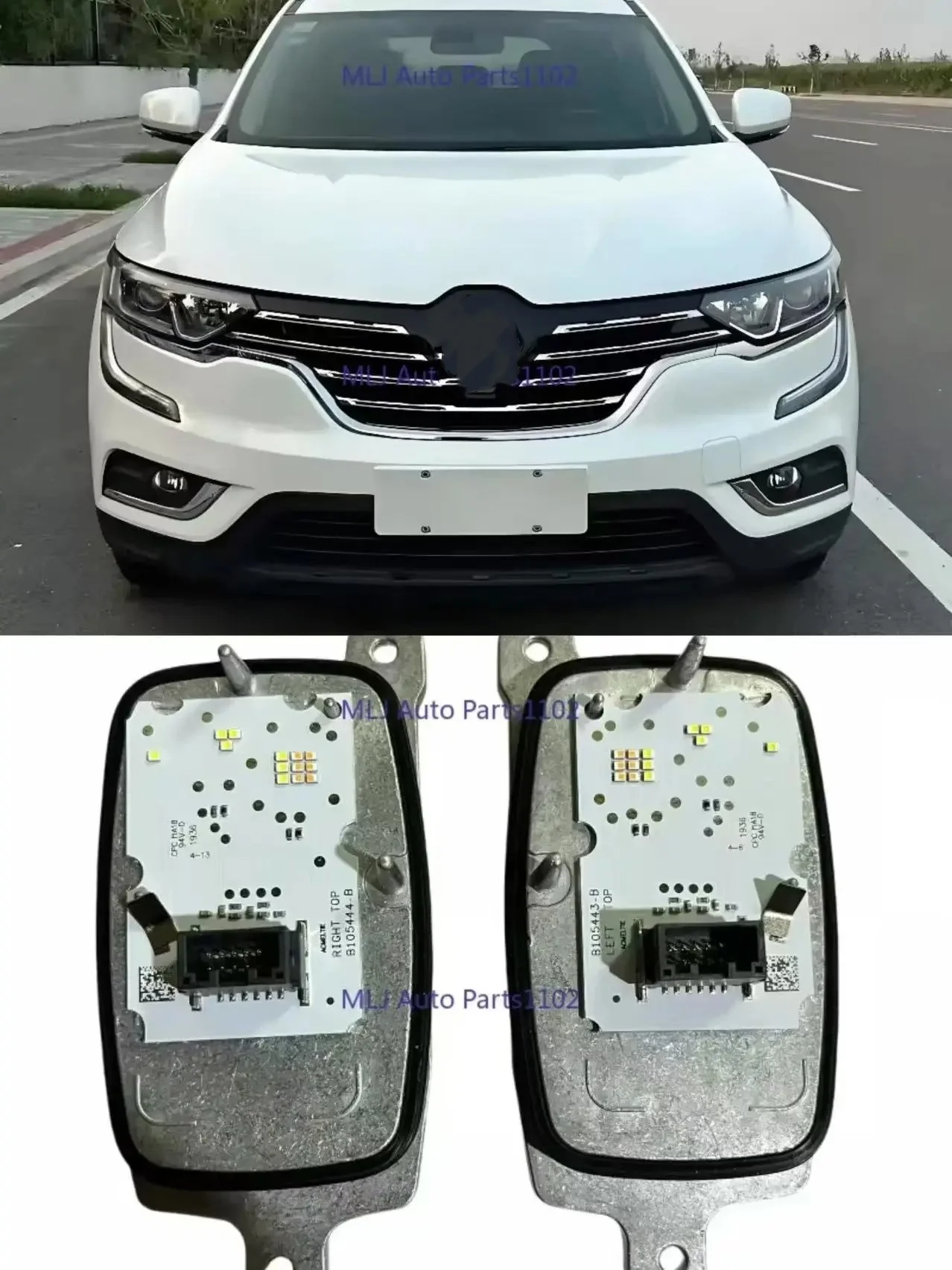 

White DRL daytime running light module control unit suitable for Renault Koleos Megane 4 headlight LED angel eye module