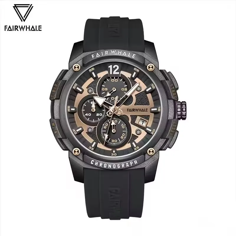 

Mark Fairwhale 4360, модные мужские кварцевые часы, водостойкий ночник, хронограф, календарь, силиконовый ремешок, уличные мужские часы