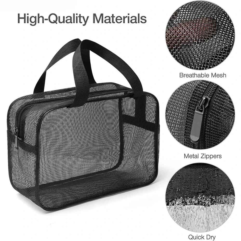 Large Capacity Portable Toiletry Organizer Mesh Shower Caddy Tote Bag Cosmetic Storage Bag Used For Multifunctional Shower Bag