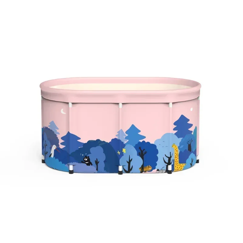 80/100cm Movable Adults Foldable Bathtubs Portable Student Thick Bathtub Family Bathtubs Children's Plunge Pool Spa Bathtubs