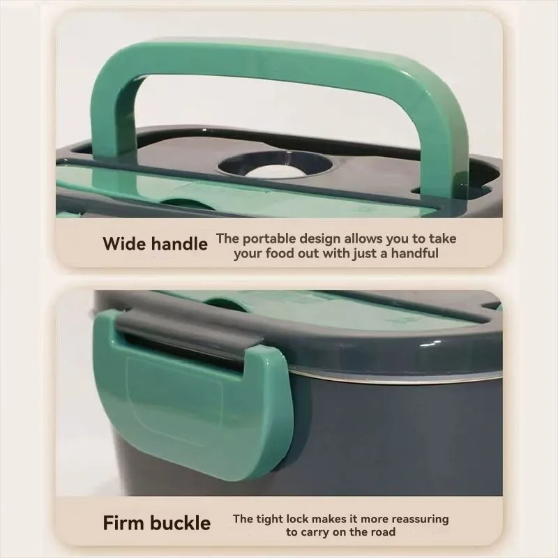 

CKFAM-Dual-Use Insulated Food Warmer Electric Lunch Box- Portable Stainless Steel Design, USB Powered With US Plug For Car And H