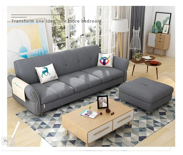 

-Modern European Style Fabric Sofa Set Simple Design for Home Office Living Room or Apartment Includes Mail Packing