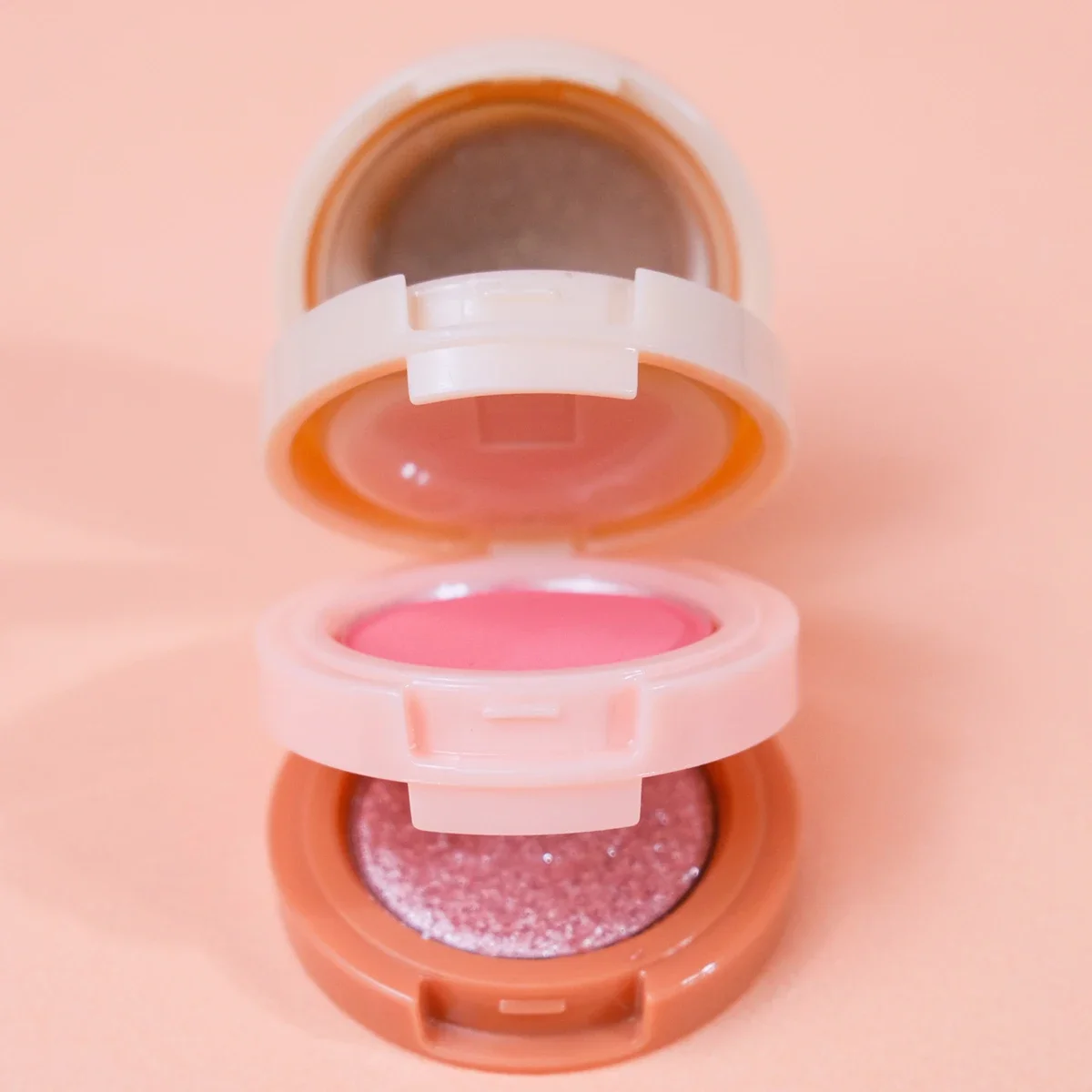 Valleynet Paleta de blush com iluminador fosco 3 em 1, sombra brilhante perolada, maquiagem facial multifuncional, cosméticos para mulheres