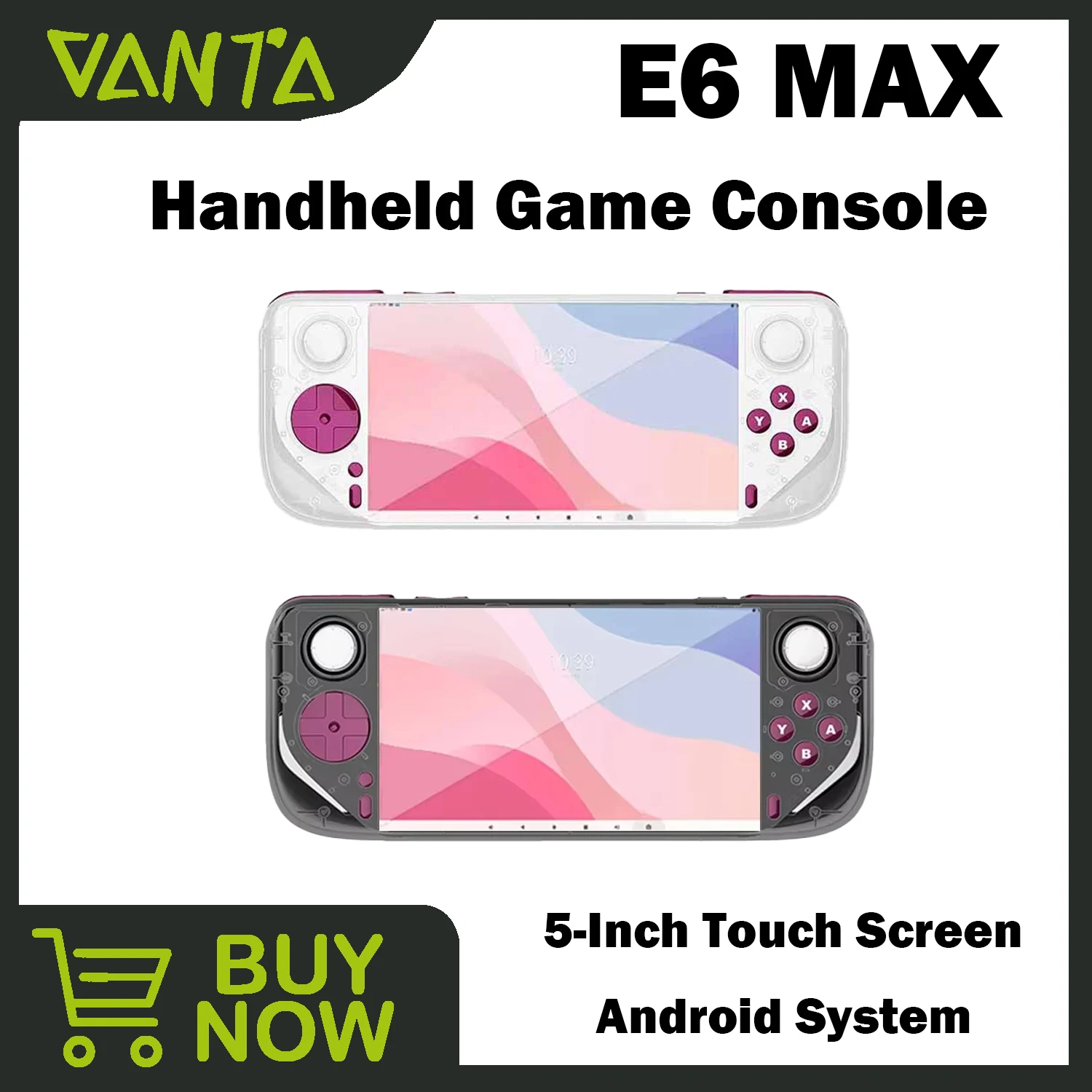 E6 MAX Retro Console de jogos portátil Tela sensível ao toque de 5 ...