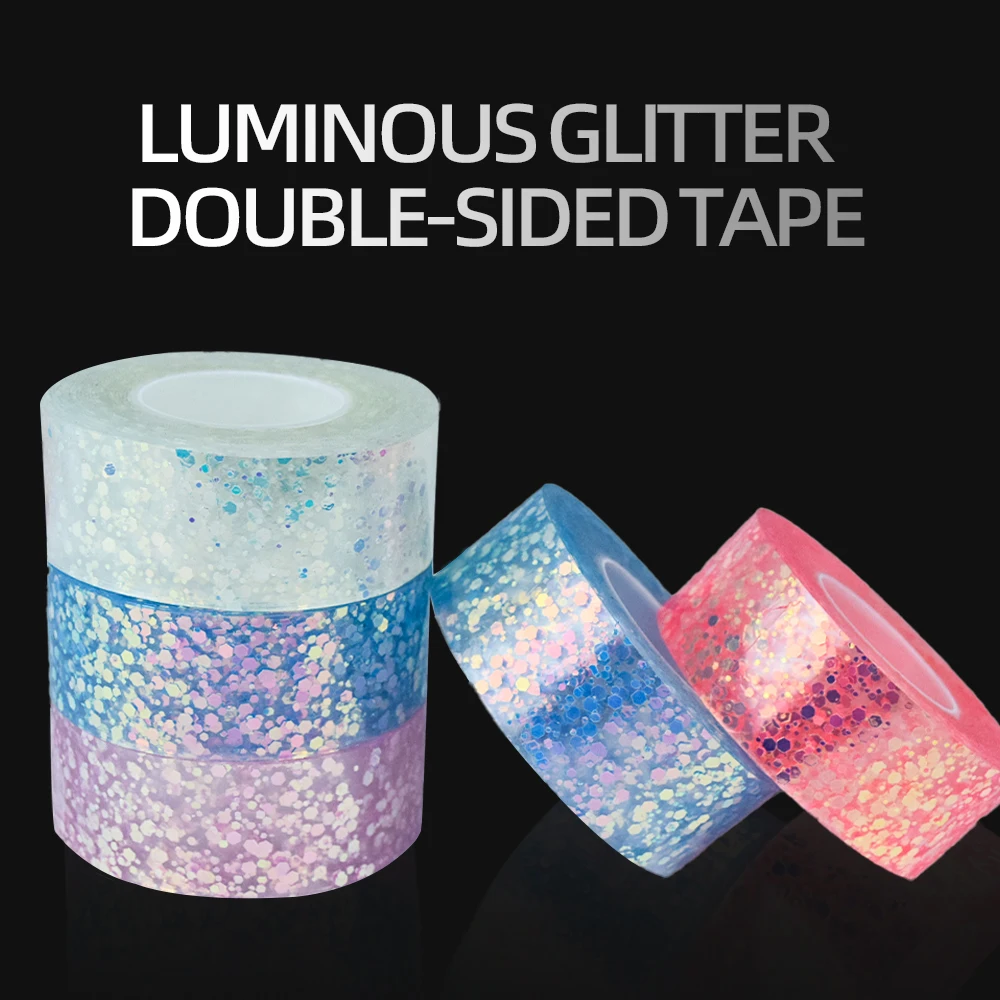 1PCS Random Color Glow-in-the-dark Nano Tape Shinny Packing Stationery New Arrival Double Sided Office School Colorful Tape