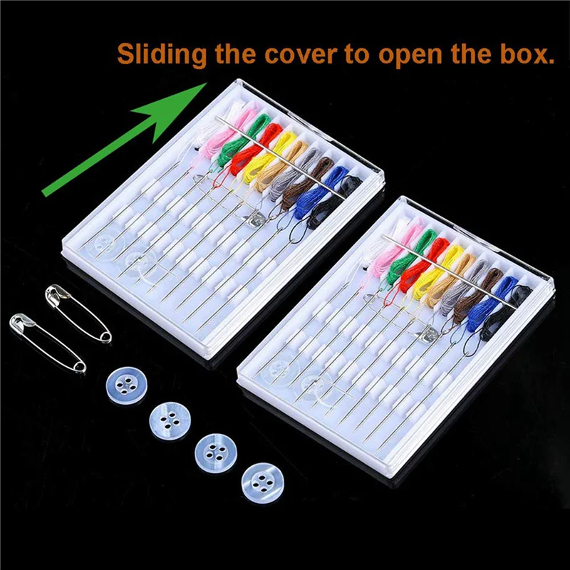 

ABFS 32 Boxes Home And Travel Quick Fix Sewing Kit Pre Threaded Needle Kit, Each Box With 10 Pieces