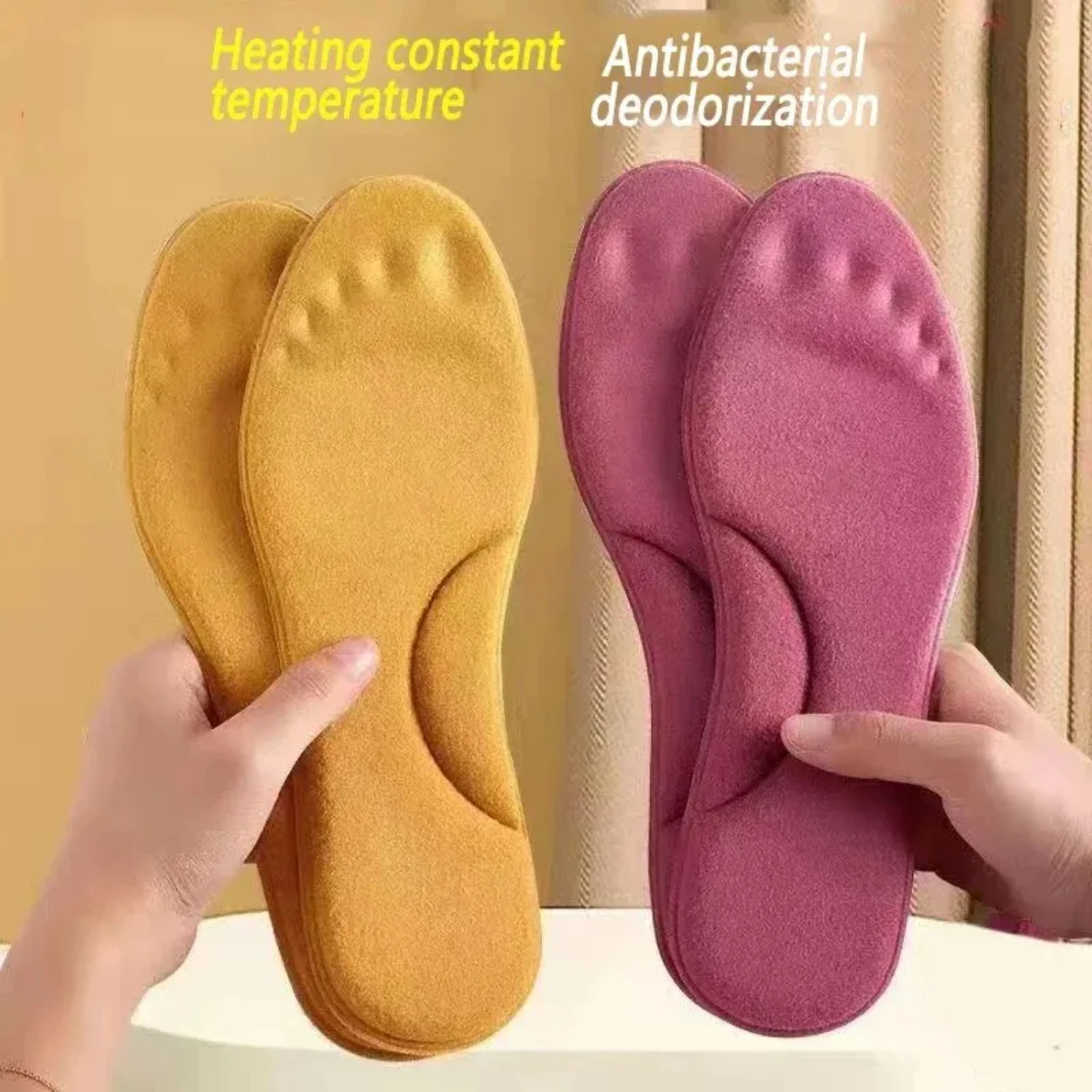 New 2Pairs Self Heating Insoles Thermostatic Thermal Insole Massage Memory Foam Arch Support Shoe Pad Heated Pads Winter Men Wom