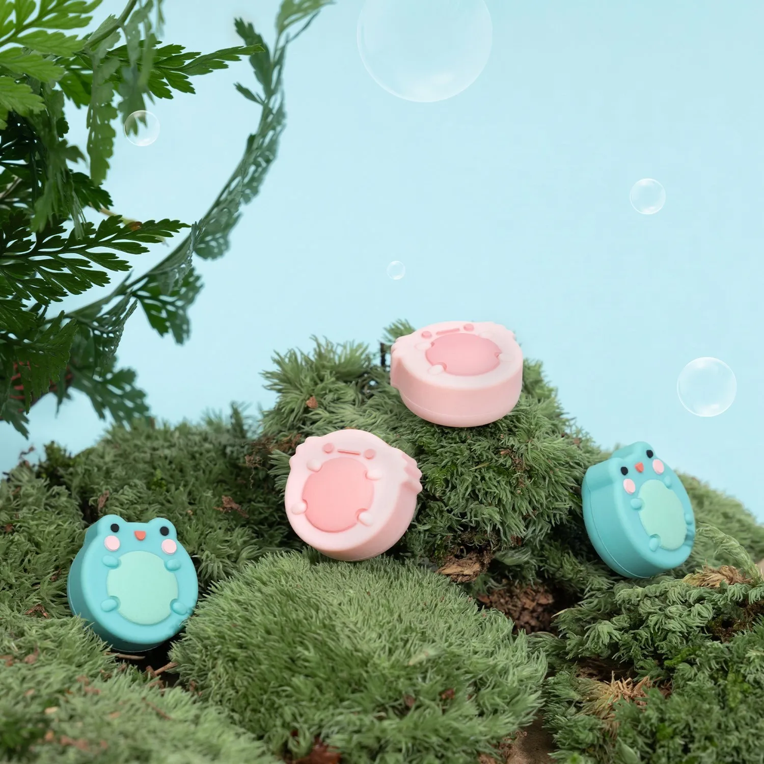 GeekShare-닌텐도 스위치 조이-콘 엄지 그립 NS OLED 및 라이트 조이스틱 캡용, 귀여운 개구리 소프트 보호 엄지 스틱 그립 캡