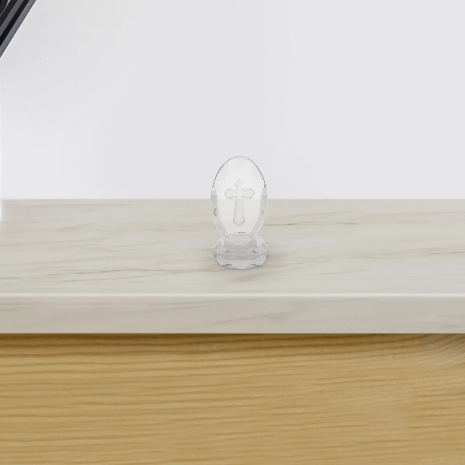 

Glass Cross Crystal Tabletop Decor for Prayer Religious Ceremony Home Office Blessing Gift Desktop Clear Standing Cross Ornament