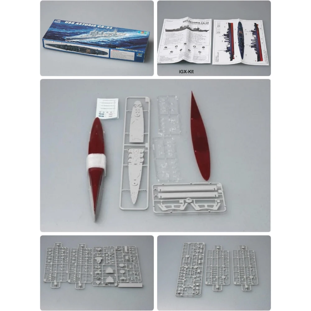 

Trumpeter 05743 Масштабная модель 1:700 Тяжелый крейсер USS Astoria CA-34 CA34 1942 года, набор для сборки пластиковой модели корабля, хобби-конструктор