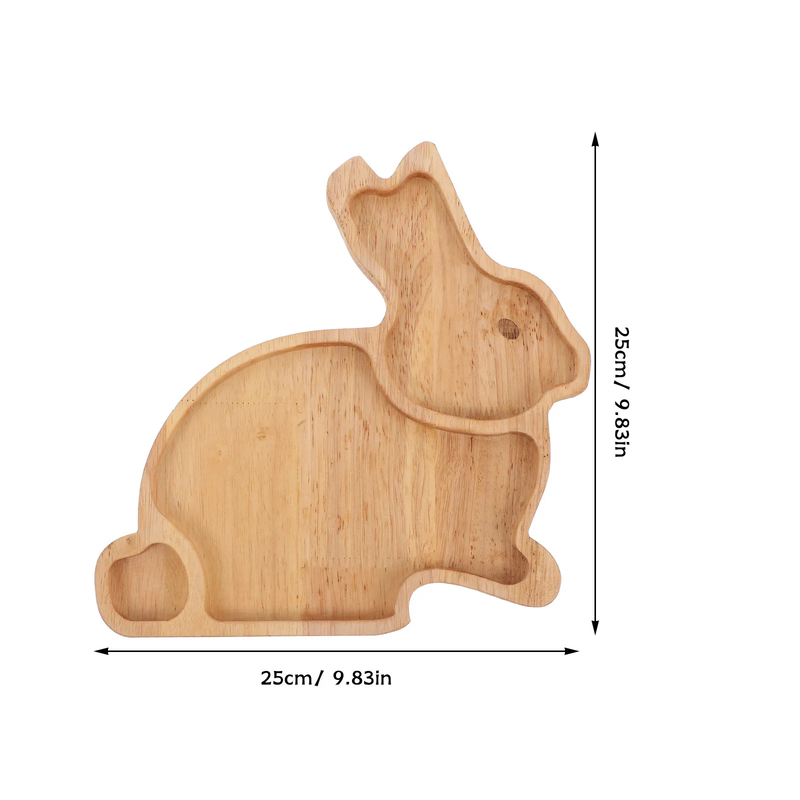 Solid Wood Easter Tray Cartoon Shape Creative Wooden Tray for Fruit Dessert Snacks Serving Plate Kitchen Home Entertaining