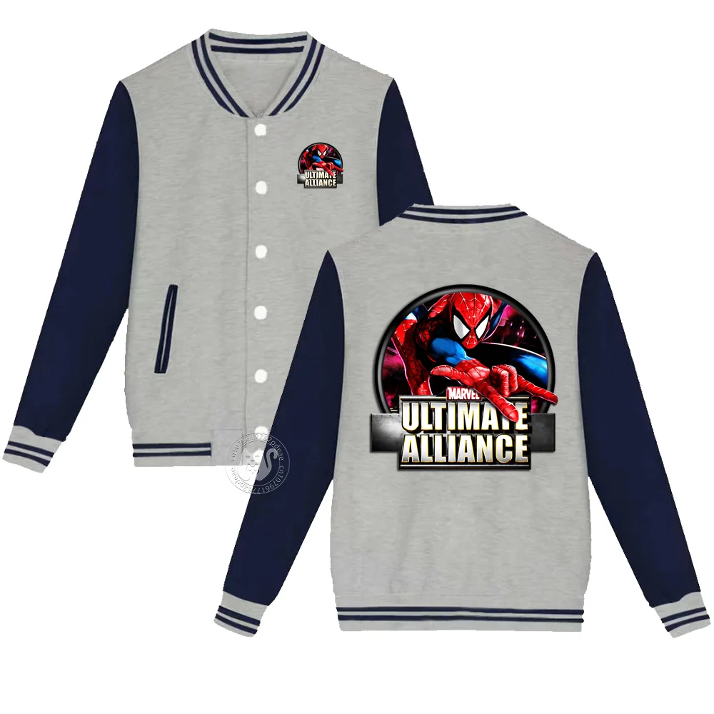 Kids Marvel Spider-Man Collection uniforme da Baseball giovanile stampata 2-14 anni per ragazzi e ragazze cappotto da strada caldo e spesso