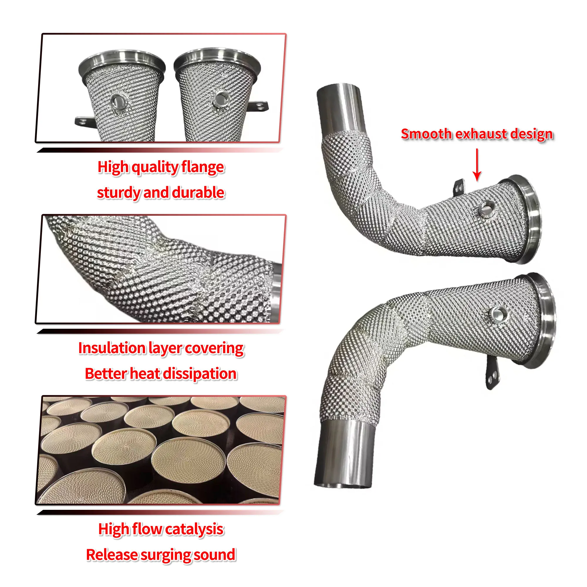 HEO Factory Exhaust Empty Downpipe for PORSCHE 911 992 Turbo 2020-2023 Racing Stainless Steel Exhaust Pipe