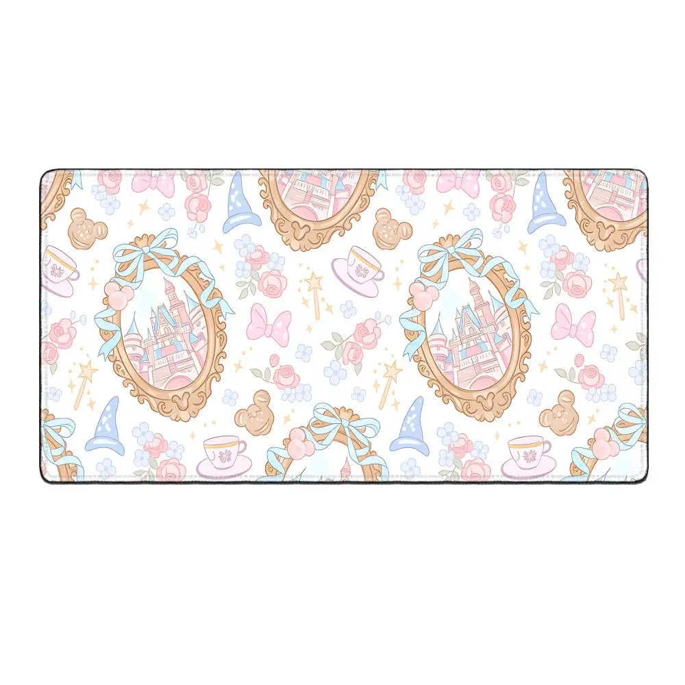 HYBXAXC Cartoon Castle Print Mouse Pad Large Rubber Anti-slip PC Desk Accessories Mousepad for Offices Keyboard Mats Decor Mat