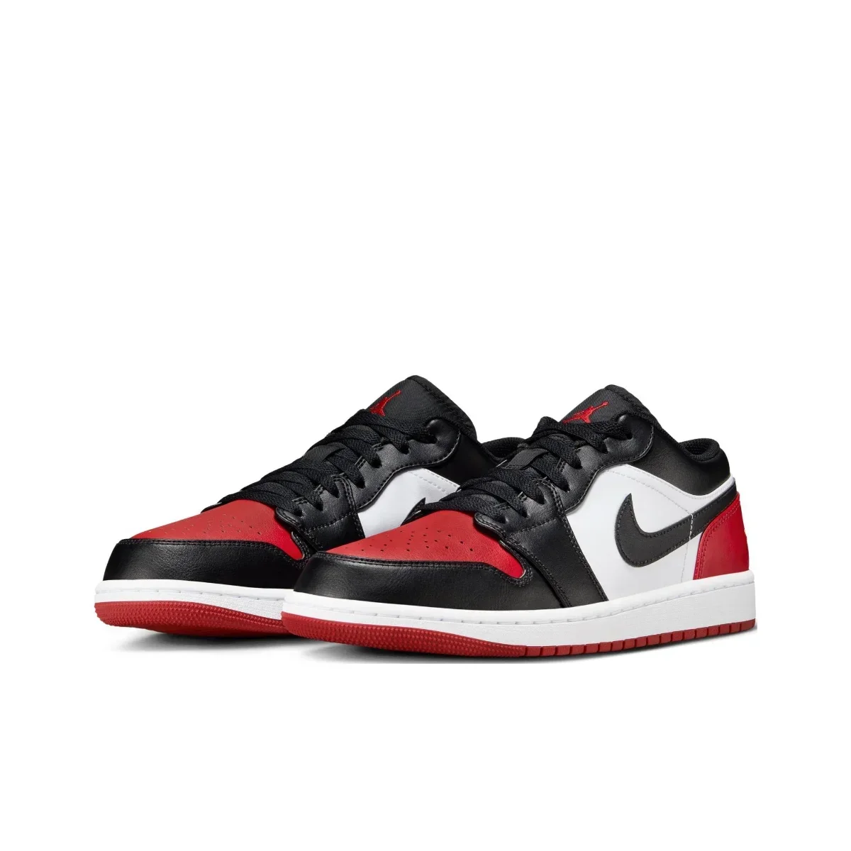 Nike Air Jordan 1 Low Classic Fashion Low-Top-Basketballschuhe, abriebfest, rutschfest, für Herren, Schwarz, Rot, Weiß, Farbgebung