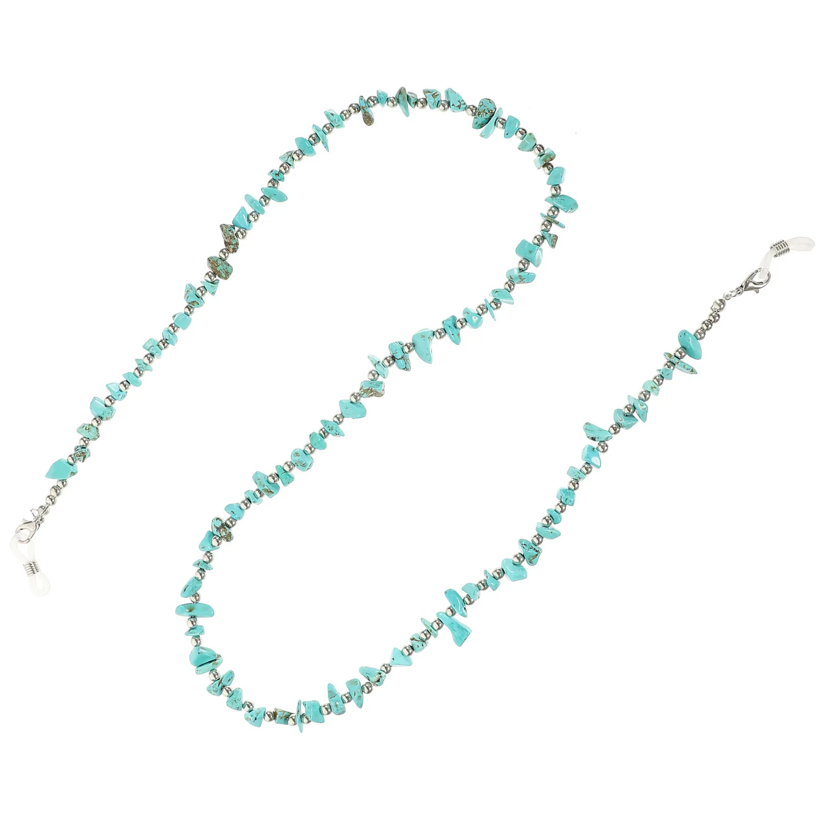 

Irregular Turquoise Silicone Anti-Slip Glasses Chain Eyeglass Holder Necklace Eyeglasses Strap Lanyard Accessories for All