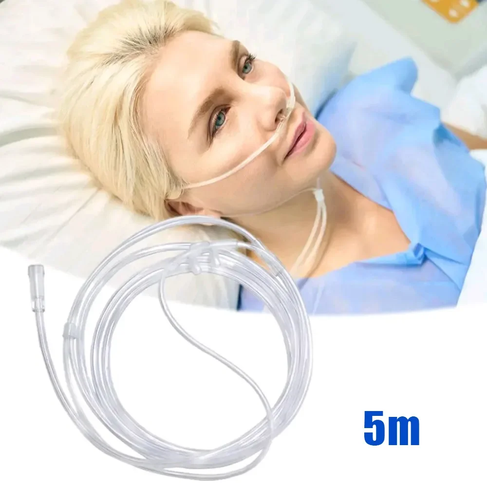 Hot Plastic Oxygen Tube 2m/5m Disposable Nasal Cannula Oxygen Tube Independent Packing Medical Care Machine Breathing Cannula