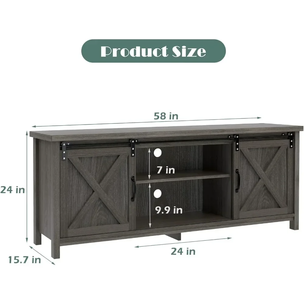 Minimalist Media Entertainment Center Console Table For TVs Up To 65” Sofa Living Room Sets Furniture 2-Tier Large Storage