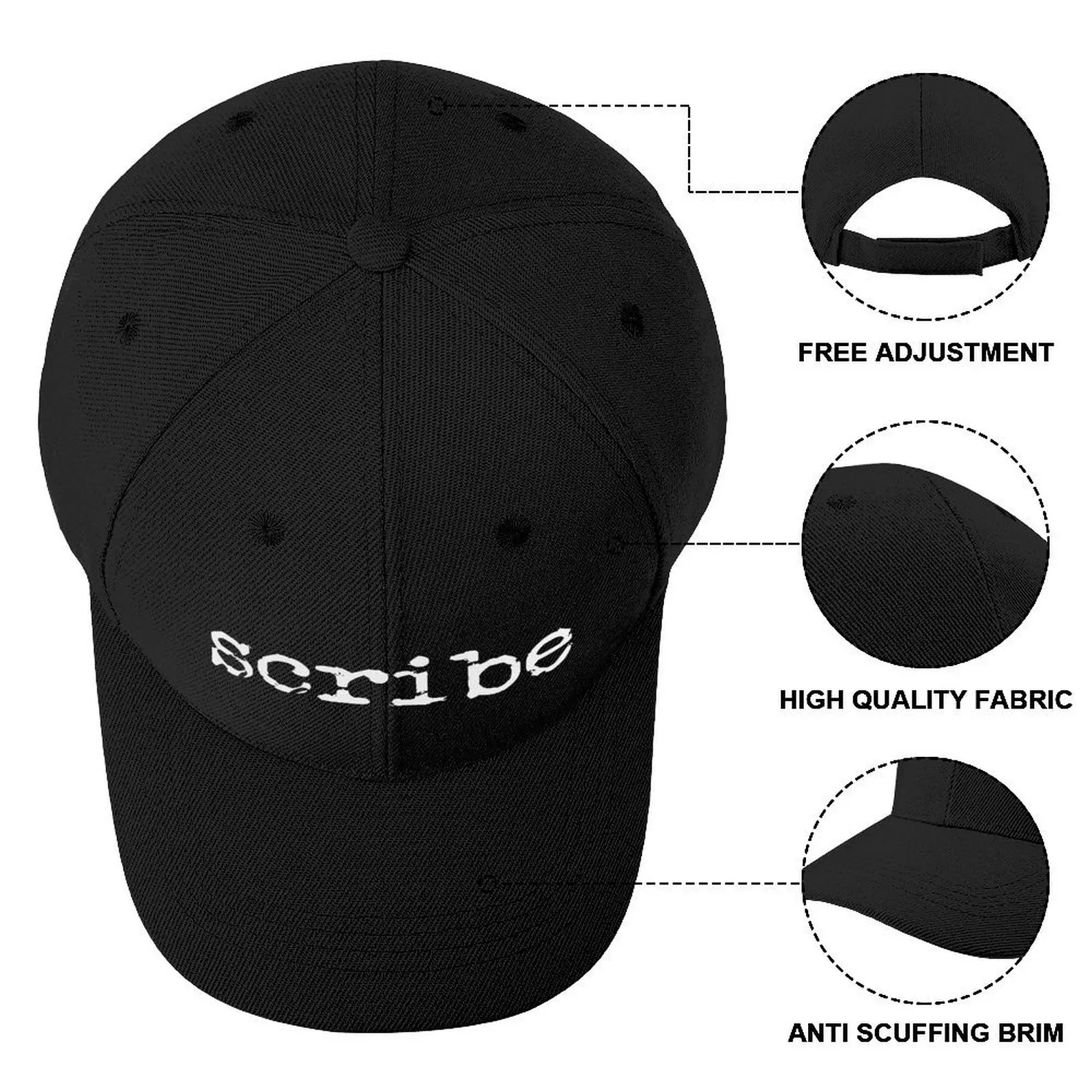 Scribe in White Anime Baseball Cap pour hommes et femmes, chapeau de Noël