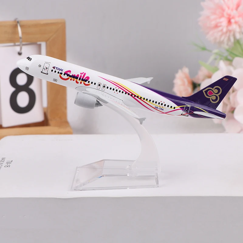 

16 см металлическая модель самолета, копия тайской улыбки 320, масштаб самолета, авиация, литье под давлением, миниатюрное искусство, декор для дома и офиса, игрушка в подарок