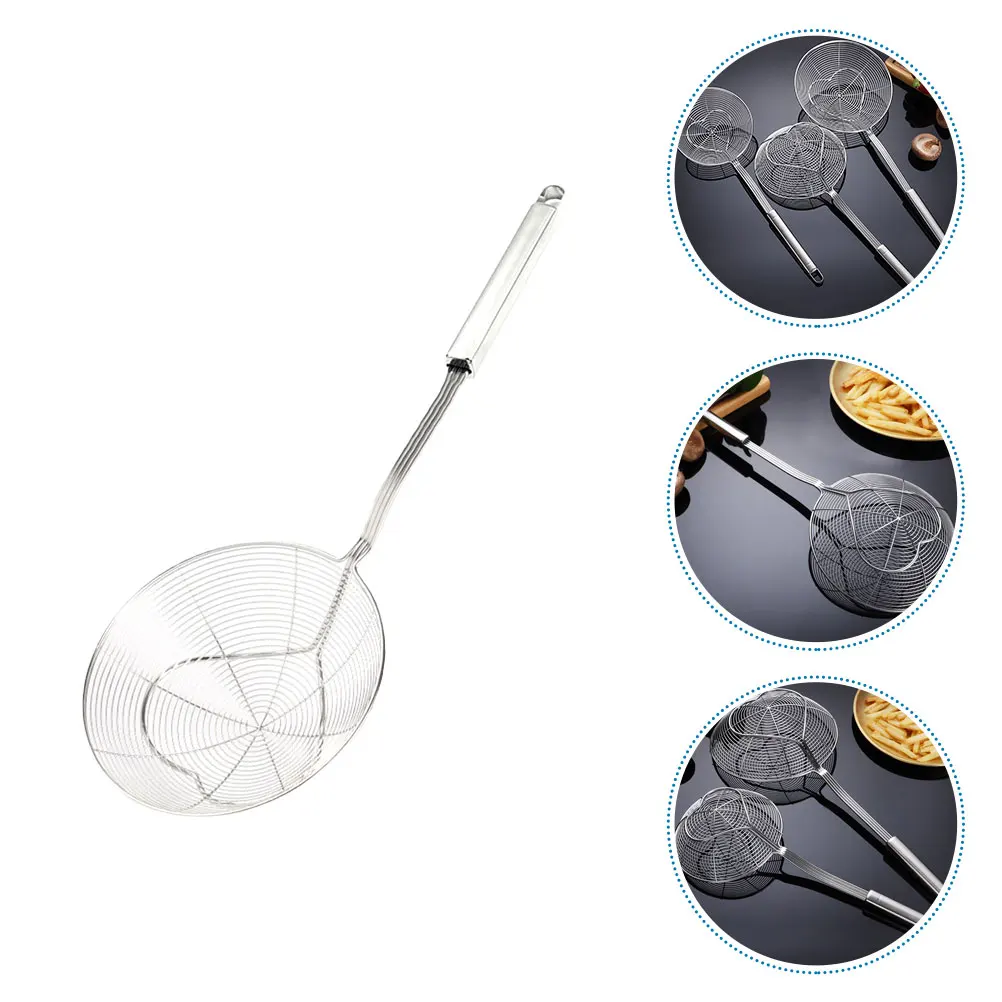

Thickened Stainless Steel Ladle Strainer Hot Pot Oil Filter Scoop Food Serving Spoon Frying Cooking Draining Noodles Meats