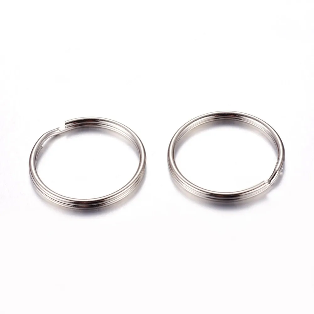 1000 pcs Iron Split Key Rings Platinum Ring for Jewelry Making DIY 15mm 20mm 25mm 30mm,about 2mm thick