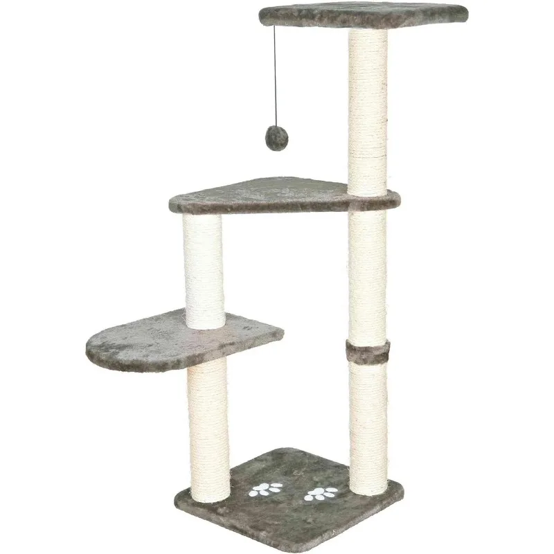 Cat Tree, Tall Scratching Posts, 3 Elevated Platforms, Dangling Cat Toy, Cat Playground