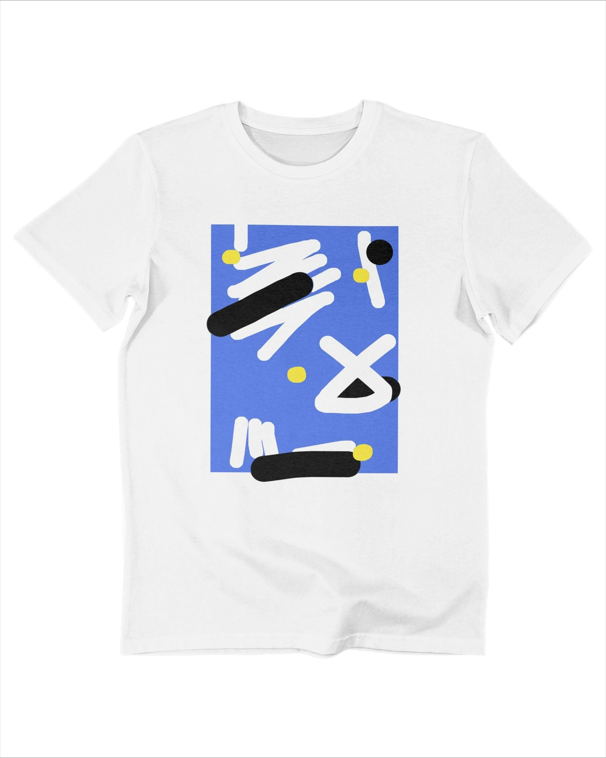 

Trend Map Abstract Graphic Printing Summer Luxury Brand Pure Cotton Men's and Women's T-shirts Short Sleeves Trendy Clothing