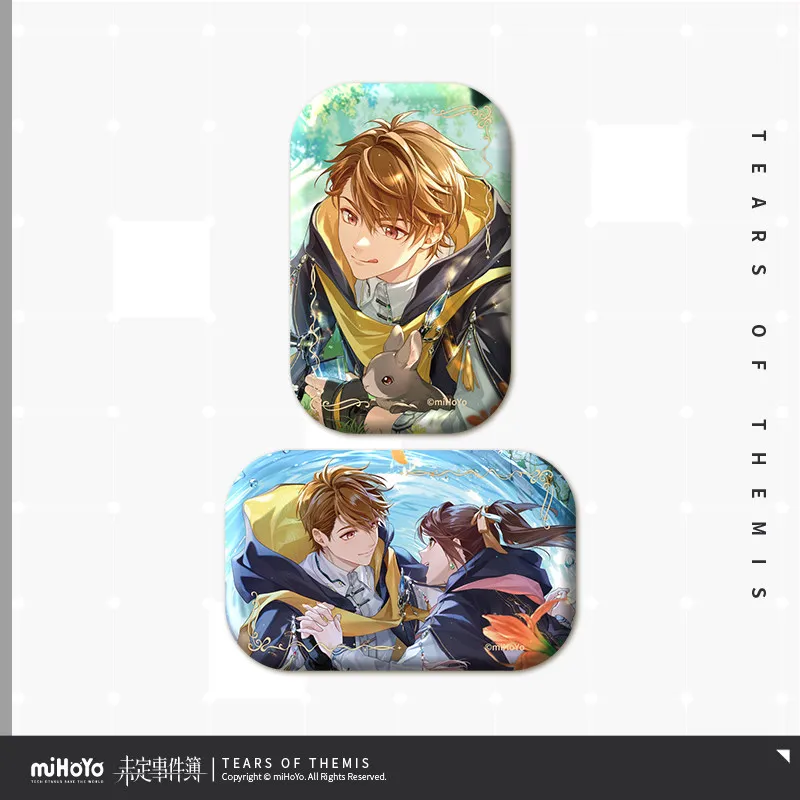 Official MiHoYo Tears of Themis Luke Artem‌ Marius‌ Vyn‌ Cosplay tinplate badge brooch Ornament Accessories Halloween gift view 2