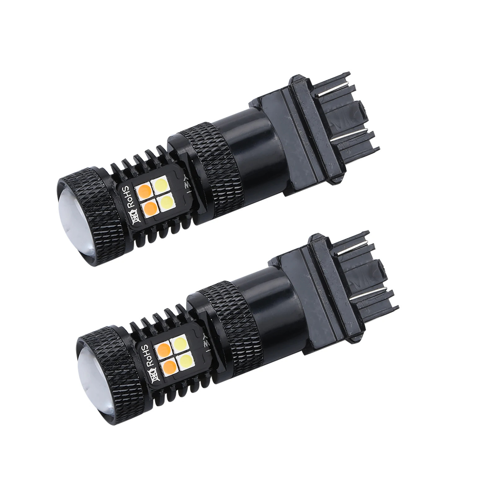 2Pcs/Set 3157 Switchback LED Bulbs Anti Hyper Flash White Amber Dual Color LED Turn Signal Lights Car Auto Accessory Replacement