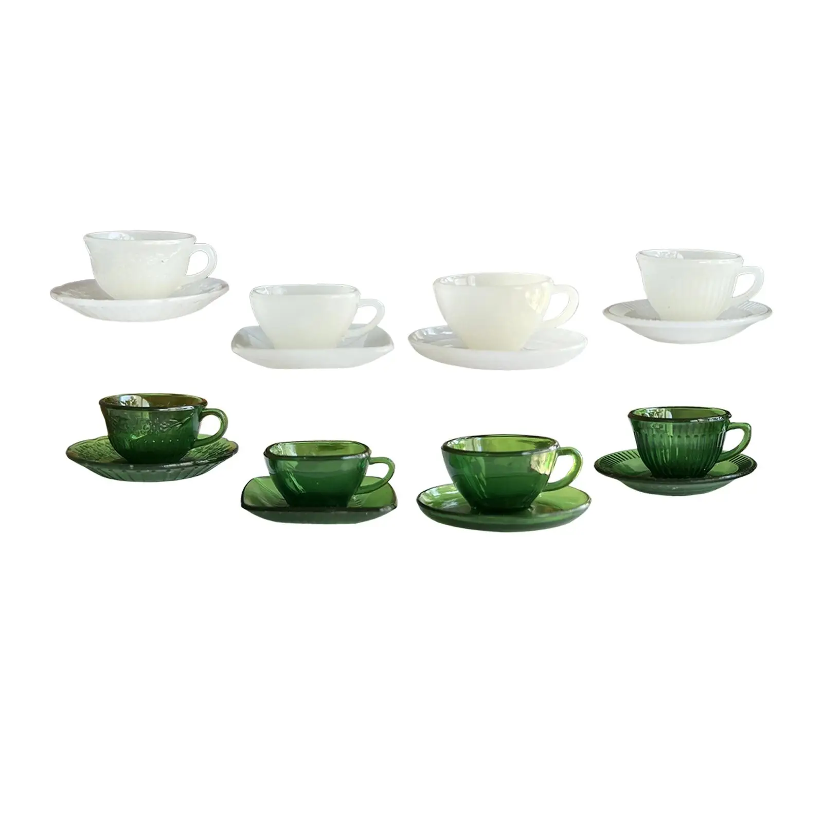 

4x 1/6 Miniature Cups with Saucers Mini House Decor Dollhouse Kitchen Accessories Set for Children Kids Age 3 4 5 6 Boys Girls