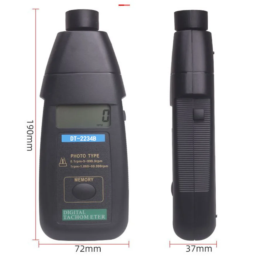 Manufacturer-supplied Digital Photoelectric Motor Tachometer DT-2234B Wholesale Non-Contact Rotational Speed Meter Gauge