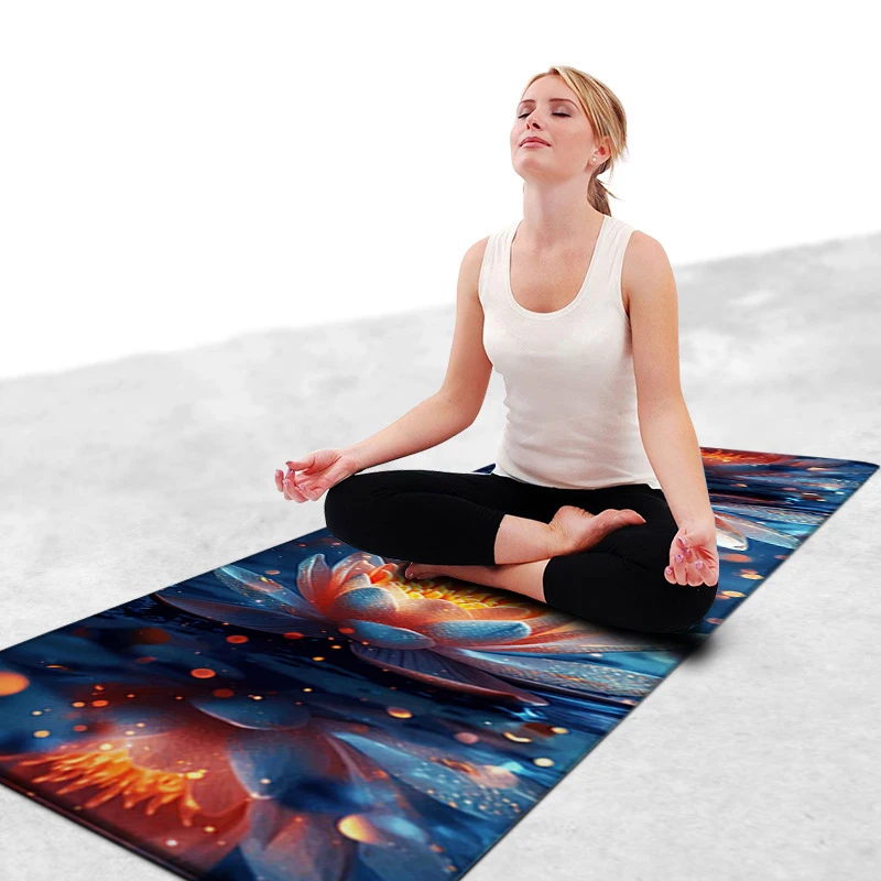 Karpet Lotus Reiki gaya Jepang tikar meditasi Yoga Pilates karpet penyembuh Chakra astrologi Pagan kartu Tarot bantalan kristal seni Boho