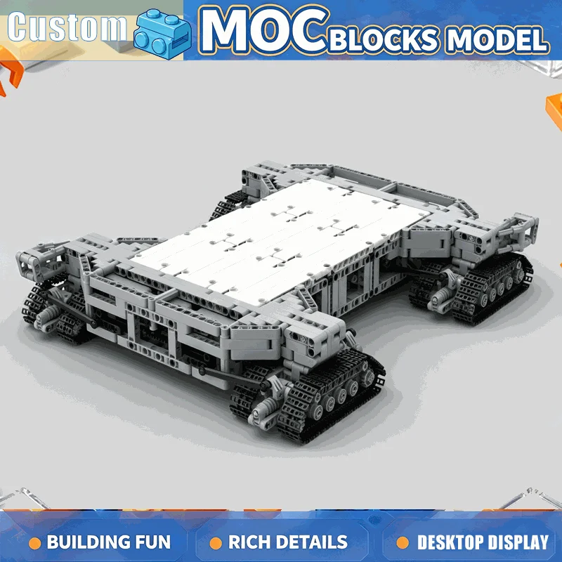 1980PCS Motorized Crawler Transport Platform Building Blocks 1 110 Scale Heavy Duty Tracked Vehicle DIY Assembly Display Gifts