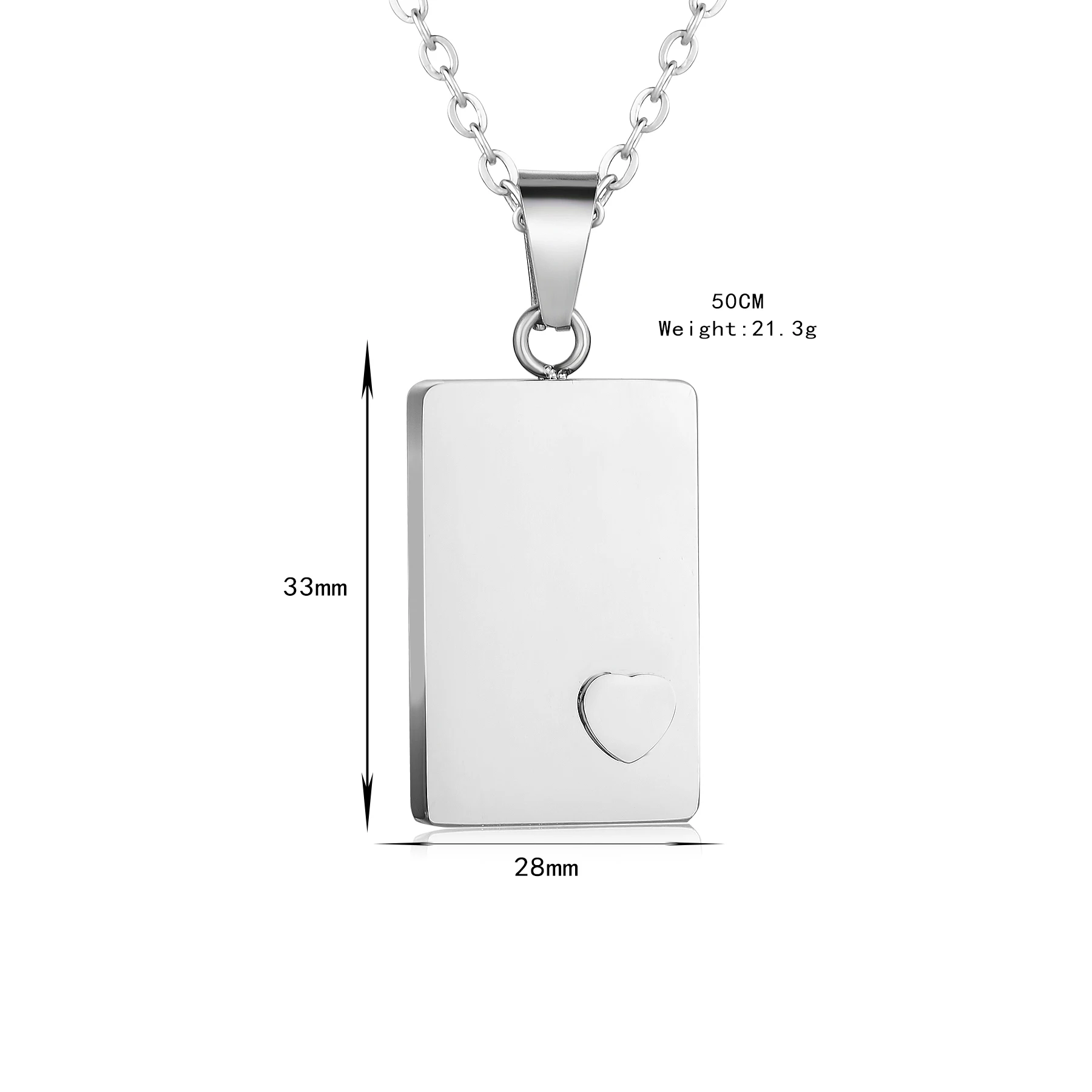 Rectangle Shaped Urn Ash Pendant for Cremation Memorial Jewelry Keepsake Trendy Locket Necklace Personalized