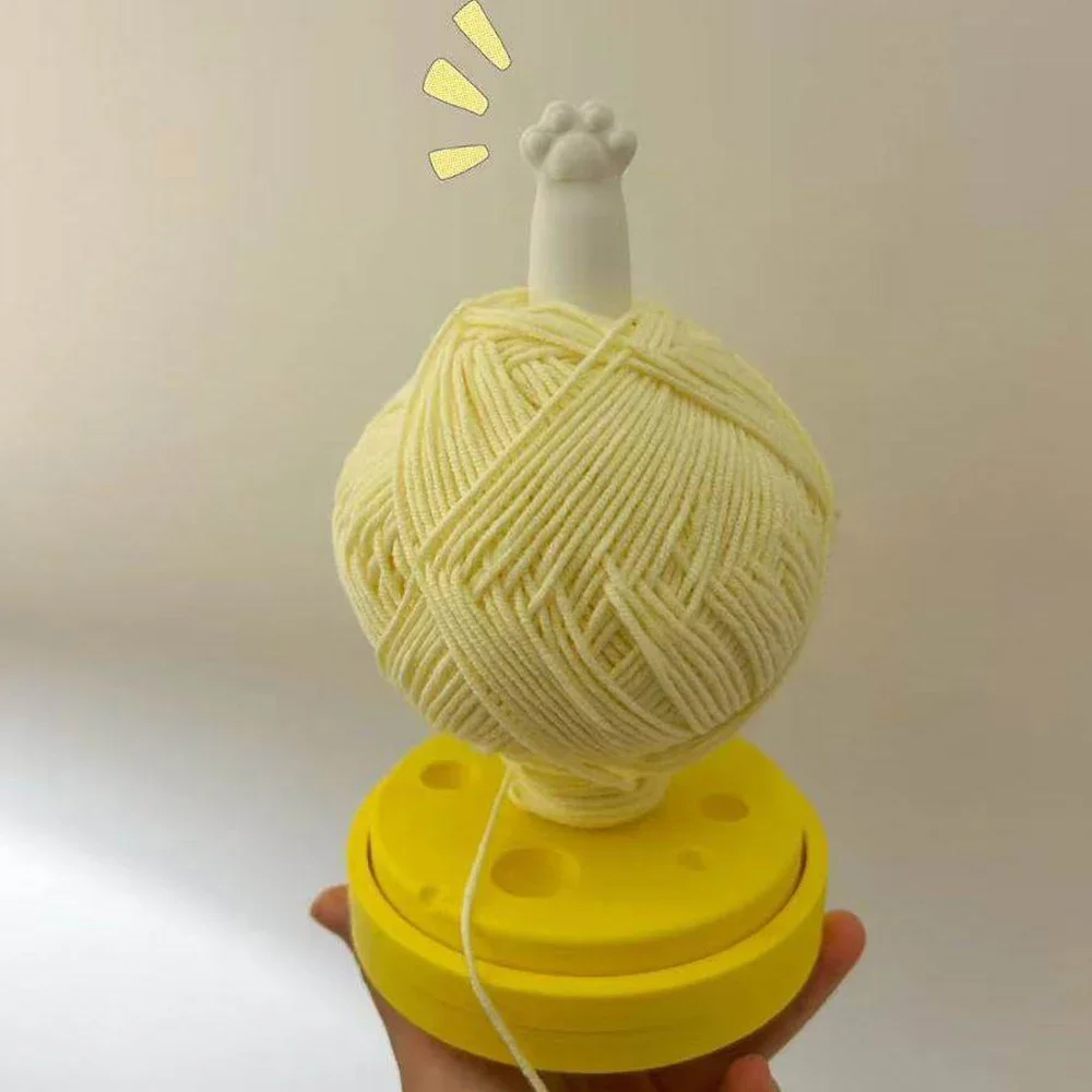 

3D-печать Cute 360° ° Вращающаяся основа для сыра, инструмент для вязания, креативная мультяшная катушка для пряжи, кошачья лапа, подставка для оплаты сыра, шарик для пряжи