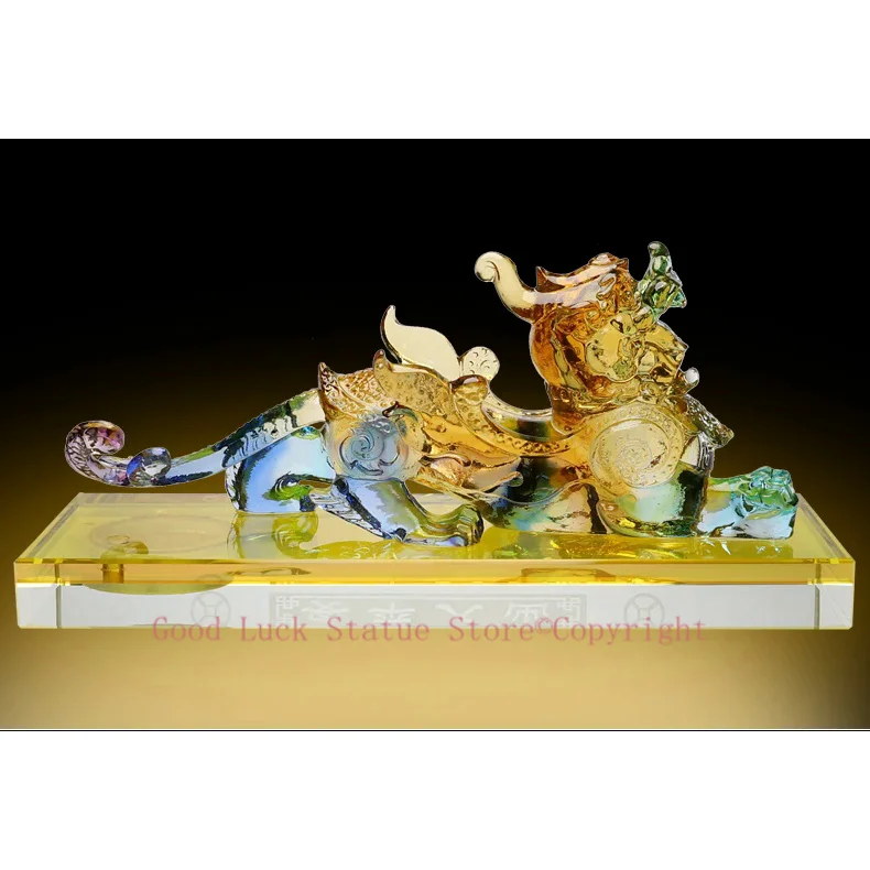 TOP COOL gift HOME CAR office efficacious talisman thriving business money good luck CRYSTAL PI XIU FENG SHUI ART statue