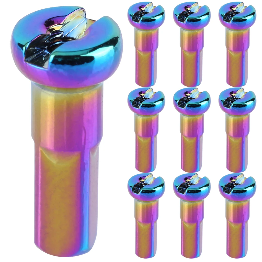 10 قطعة المتحدث الملونة الحلمات سبائك الألومنيوم 14 جرام دراجة تكلم قبعات الدراجات عجلة تكلم الحلمات للدراجات الطريق الجبلية #1