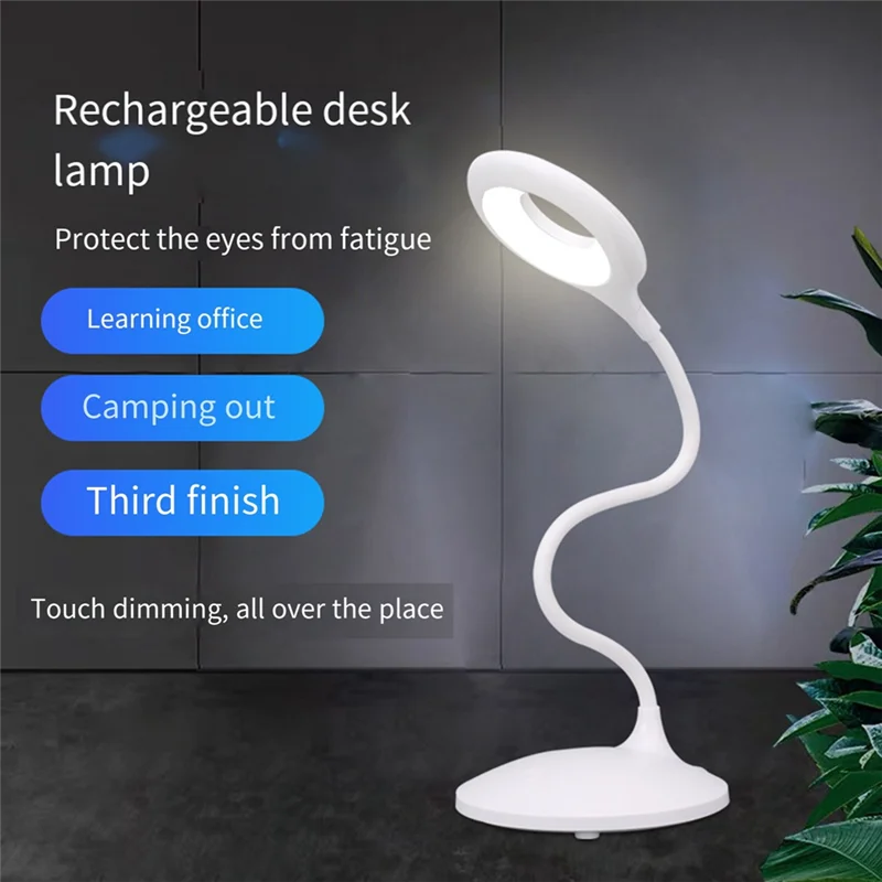HGHO Dimmbare dreifarbige Temperatur-Schreibtischlampe, wiederaufladbare LED-Tischlampe für die Schule zu Hause