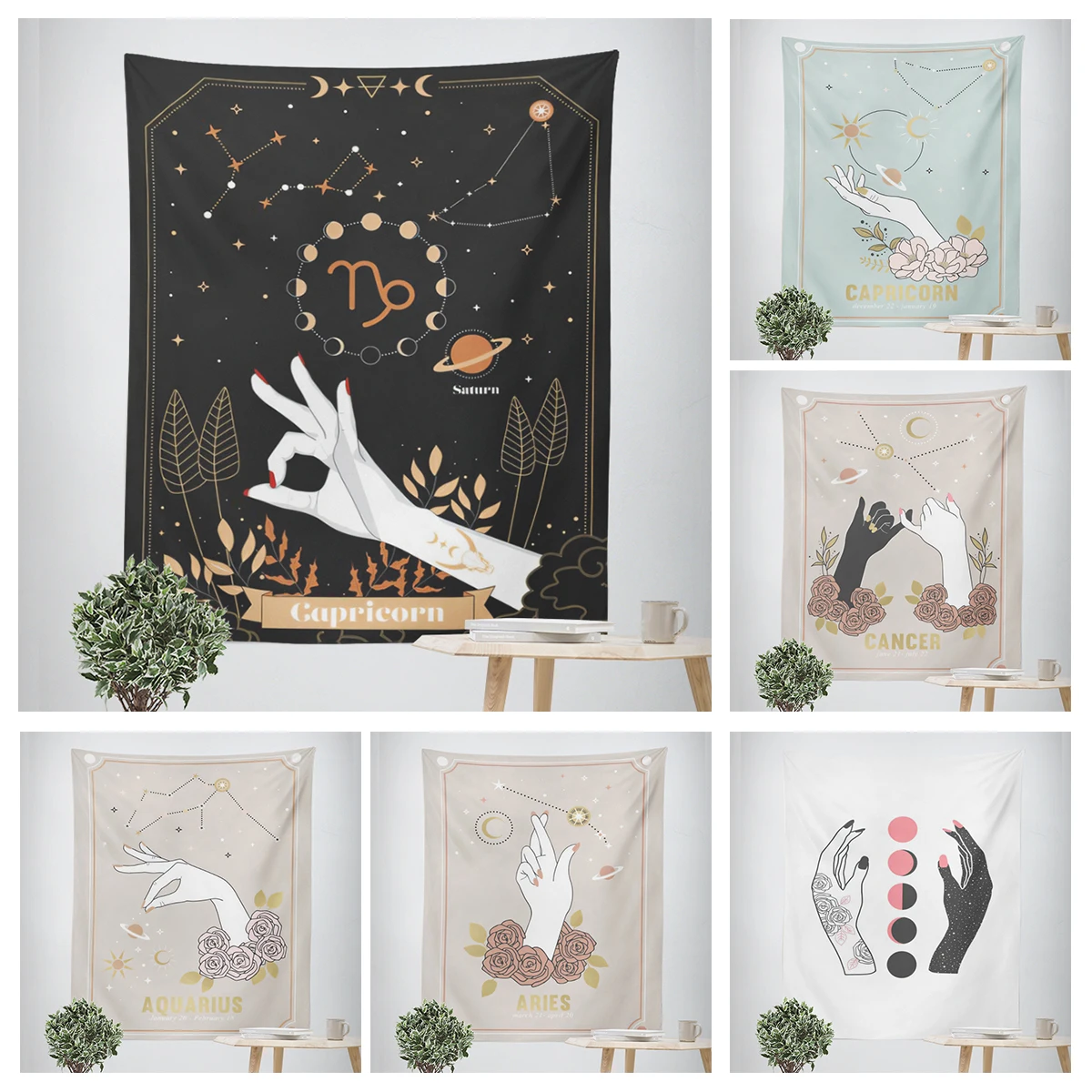 Home decorations modern room decor items wall tapestry aesthetic bedroom wall art large fabric tapestrys boho Tarot witchcraft