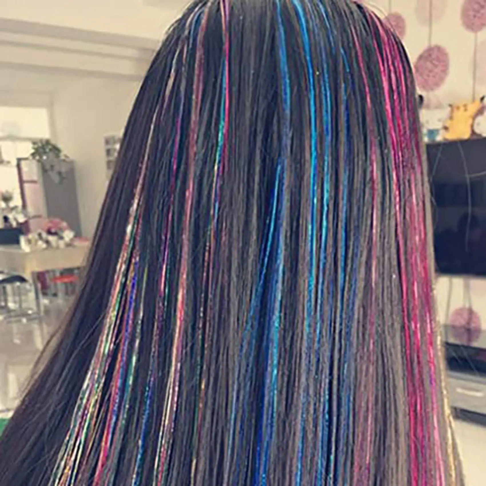 

YCOC-2X Hair Tinsel Strands Kit, Tinsel Hair Extensions, Fairy Hair Tinsel Kit For Women Girls With Tools (12 Colors)